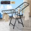 1.7-meter Premium Black Double-layer Air DryingFolding Clothes Rack Balcony Household Movable Indoor Clothes Rack Multifunctional Blanket Drying Tool Floor Drying Rack